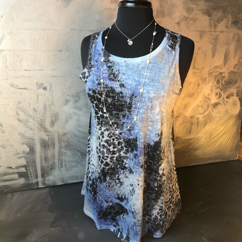 Cheetah / Leopard graphic print burnout tank